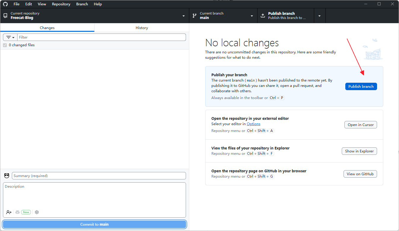 GitHub Desktop push